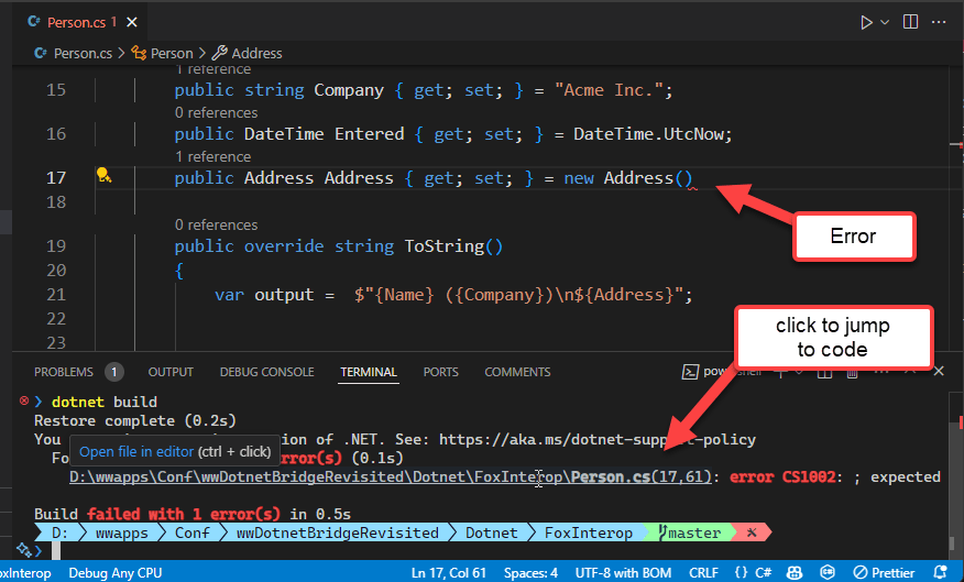 Vs Code Build Error