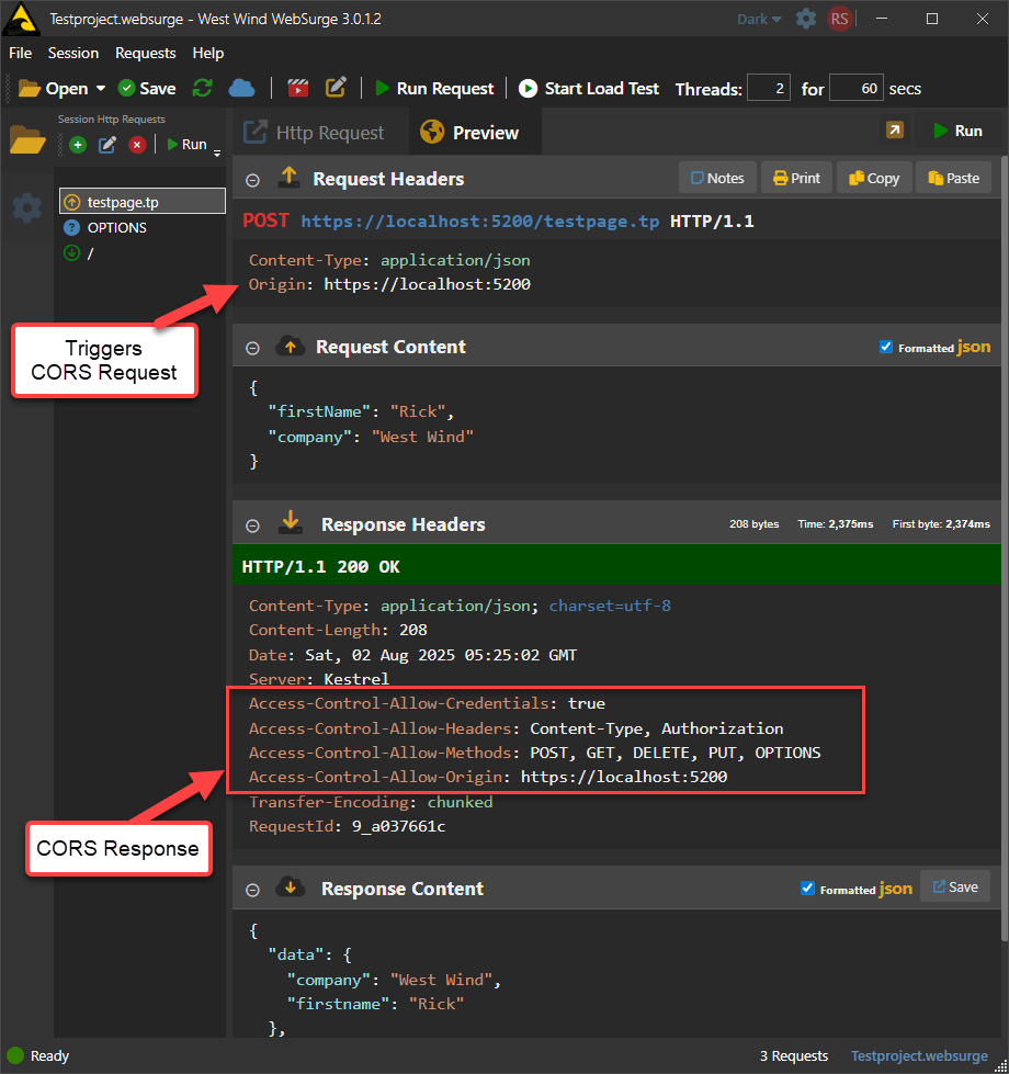 Inflight Post Request